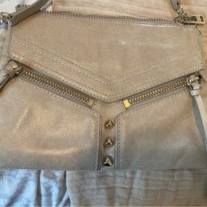 Botkier Tan Crossbody Bag with Modern Zipper Design